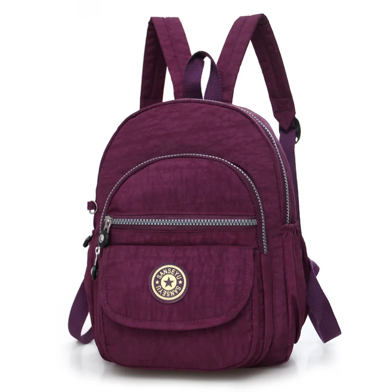 Маленький женский кожаный рюкзак сумка на плечо летние многофункциональные мини-рюкзаки женские школьные сумки сумка для девочек-подростков - Цвет: Фиолетовый