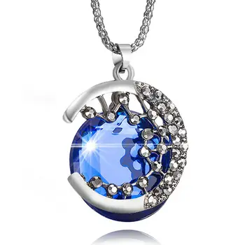 

The Vampire Diaries Moon Star Cosplay Necklace Blue Prop Halloween Alloy Costume Crazy Party Cool Play Girl Gift Drop Ship