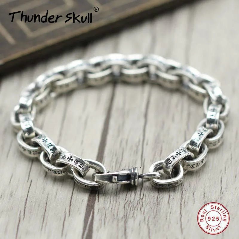 Твердое Серебро 925 пробы мужские роскошные мужские высокие ювелирные изделия подарок на день рождения мужской Шарм Браслет