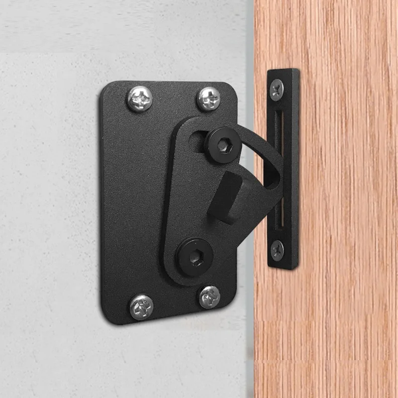 Sliding Barn Door Latch Lock One Set Stainless Steel Barn Door Lock Hardware for Pocket Doors Garage Shed Wood Gates Black Sliding Barn Door Latch Lock One Set Stainless Steel Barn Door Lock Hardware for Pocket Doors Garage Shed Wood Gates Black