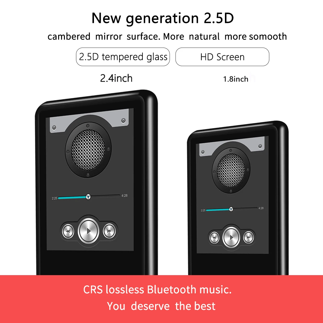 2 4 &quotTFT Bluetooth 1 MP3 плеер HiFi MP4 Спорт мини Walkman динамик FM рекордер ручка с TF/SD