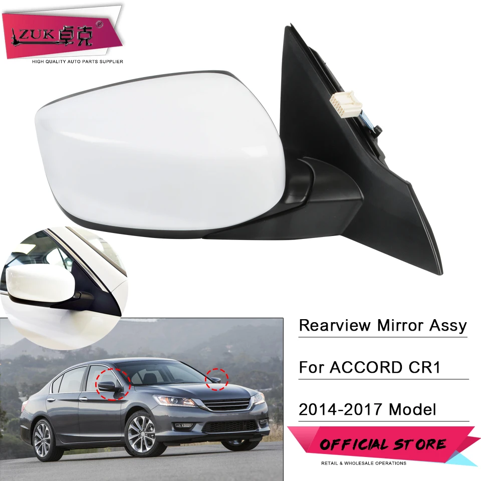 Автомобильное Внешнее Зеркало ZUK в сборе для HONDA ACCORD CR1 2014 2015 2016 2017 3 Pin с