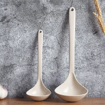 

EIMAI Wheat straw Food-grade PP Soup Spoons Multifunction Long Handle Spoon Tableware Dinnerware Cooking Kitchen Tools
