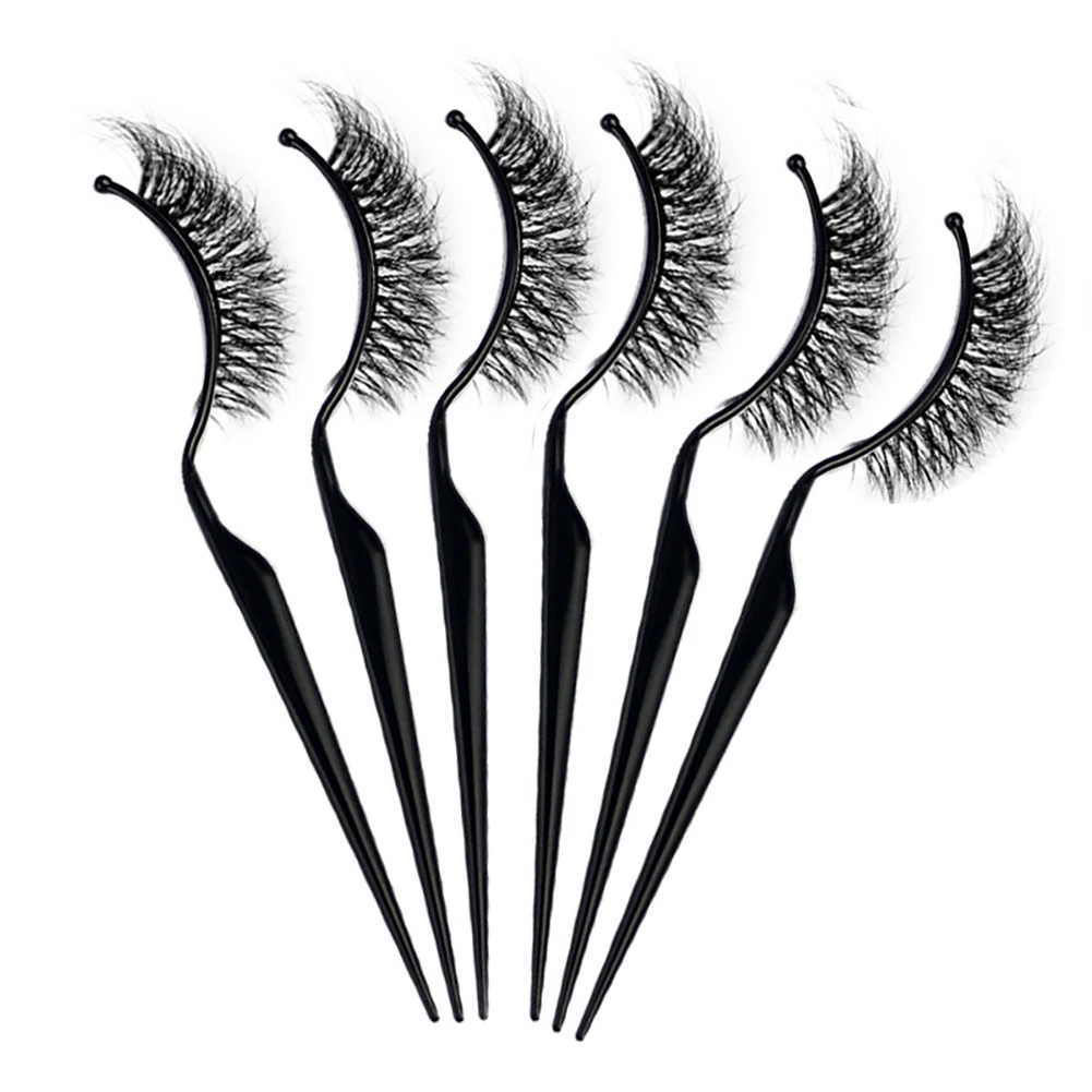 6Pcs Plastic Eyelashes Display Customer Wear Eyelash Show Stick Eye Lash Extension Try It On Tools Grafting Stick Cosmetic Tool