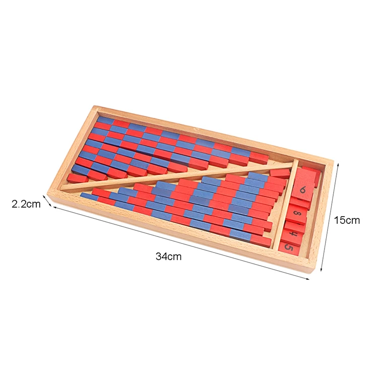 Milageto Wooden Numerical Rods - Math Counting Sticks For Kids Preschool Learning & Kindergarten