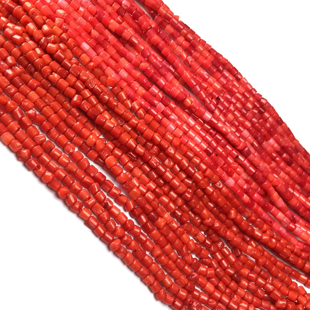 Natural Stone coral beads Column shape loose isolation bead for Jewelry Making DIY bracelet necklace Accessories | Украшения и