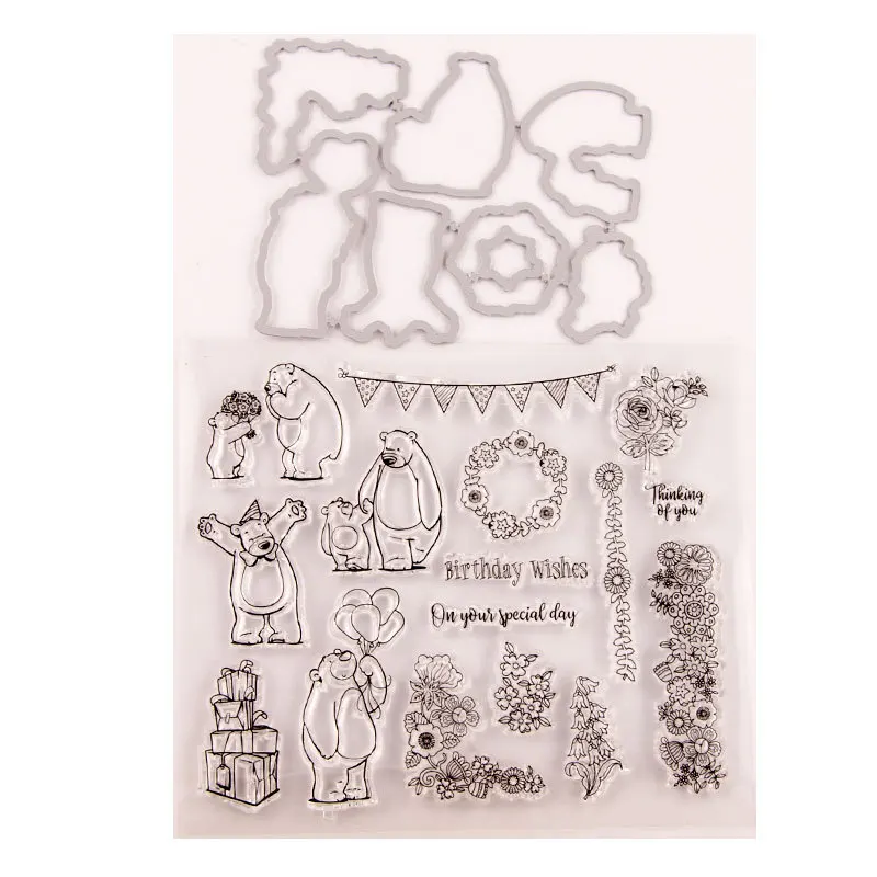 Мишка день рождения прозрачный Klar Silikon Stempel/Dichtung für DIY Скрапбукинг/foto альбом Dekorative