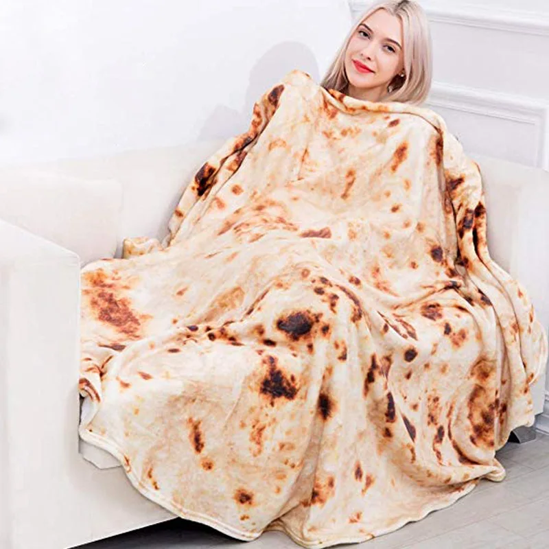 Фланелевое Одеяло Burrito, покрывало на диван 120 см, 150 см, 180 см, несколько стилей, персонализированное одеяло