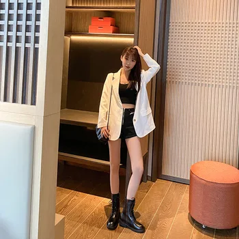 

new versatile British style breathable short boots women's autumn 2020 boots thin thick soled 41-43 large motorcycle