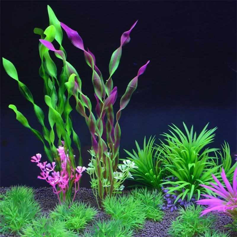 New 37CM artificial underwater plants aquarium fish tank decoration green purple water grass viewing decorations
