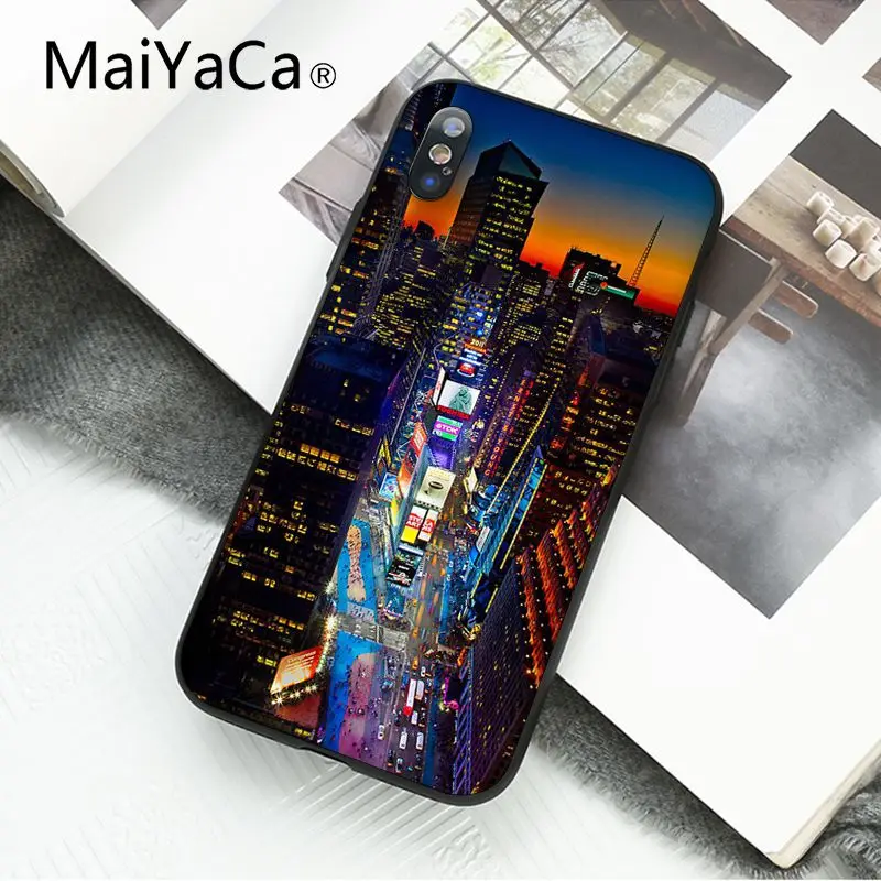 MaiYaCa Нью-Йорк Таймс Сквер такси чехол для телефона для iphone 11 Pro 11Pro Max 8 7 6 6S Plus X XS MAX 5 5S SE XR