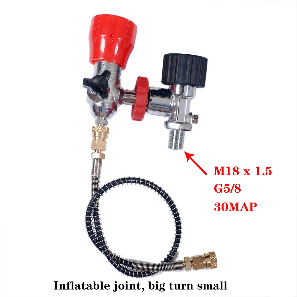 Газовый клапан головки цилиндра высокого давления Дайвинг газовый баллон Большая маленькая, газовая цилиндрический адаптер надувная бутылка адаптер - Цвет: valve and Adapters