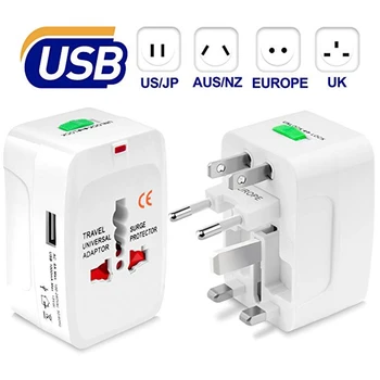 

Electric Plug Power Socket Adapter USB Travel Adapter Universal Travel Socket USB Power Charger Converter EU UK US AU