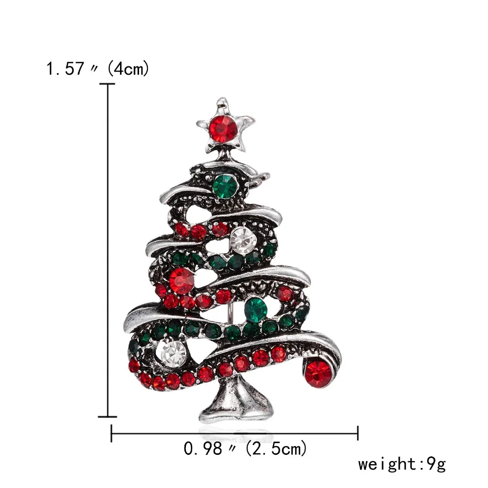 Rinhoo горный хрусталь кристалл рождественские броши в виде дерева для женщин трендовые изысканные булавки подарок свитер платье аксессуары рождественские украшения