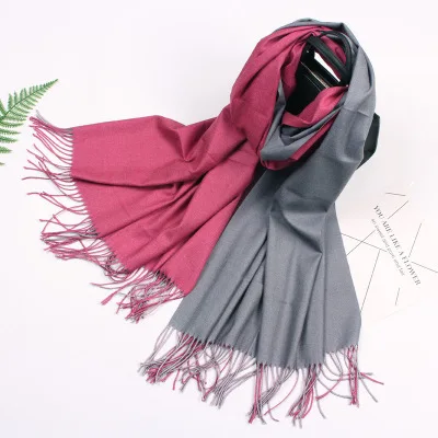 Кашемировый шарф Пашмина Шаль Foulard Femme палантин шеи хлопок из шерсти и вискозы хиджаб длинный зимний шарф женский платок - Цвет: 13