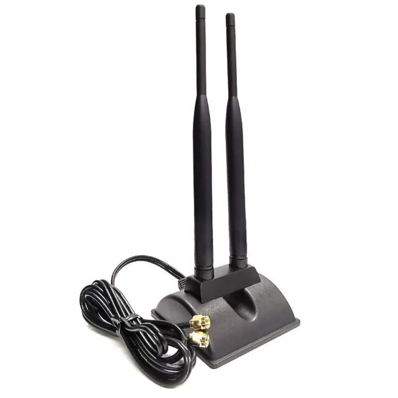 Черный 5G Двухдиапазонная WiFi антенна 6DBi Omni направляющий штекер разъем Магнитное основание