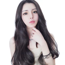 Накладные волосы, длинные вьющиеся, парик на клипсах для женщин, волосы для косплея, черные, большое плетение, WH998