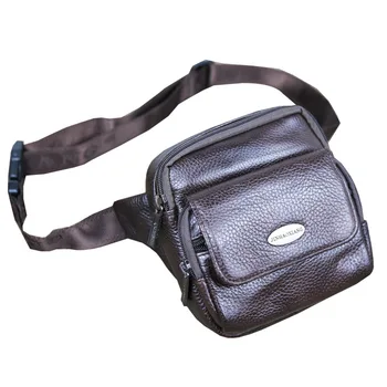 

Men's Waist bag Cowhide leather belt bag men and women business shoulder bag mobile phone small bag male vertical chest bag