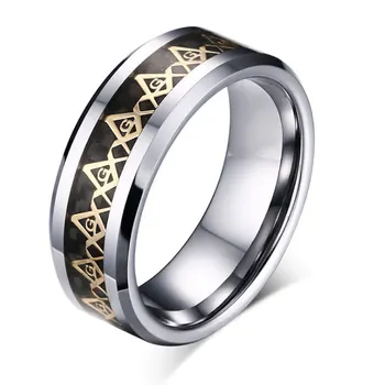 

Freemason Tungsten Steel Ring Mens Masonic Wedding Bands Ring Vinatage Classic Jewelry Mens Tungsten Freemasonry Ring