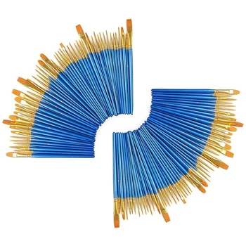 

100 Pieces Paint Brush Set Professional Paint Brushes Artist for Watercolor Oil Acrylic Painting (10-Pack 100PCS)