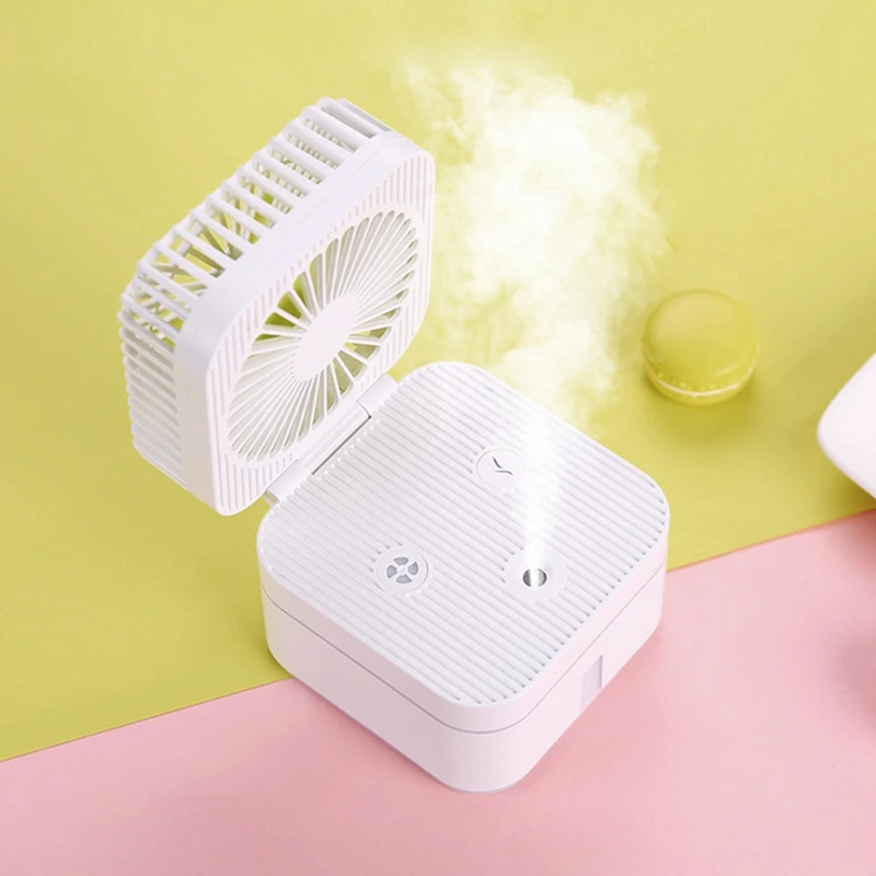 FULL-Portable Mini Usb Rechargeable Humidifying Spray Fan Humidifying Fan Combo For Small Desks And Household Fans