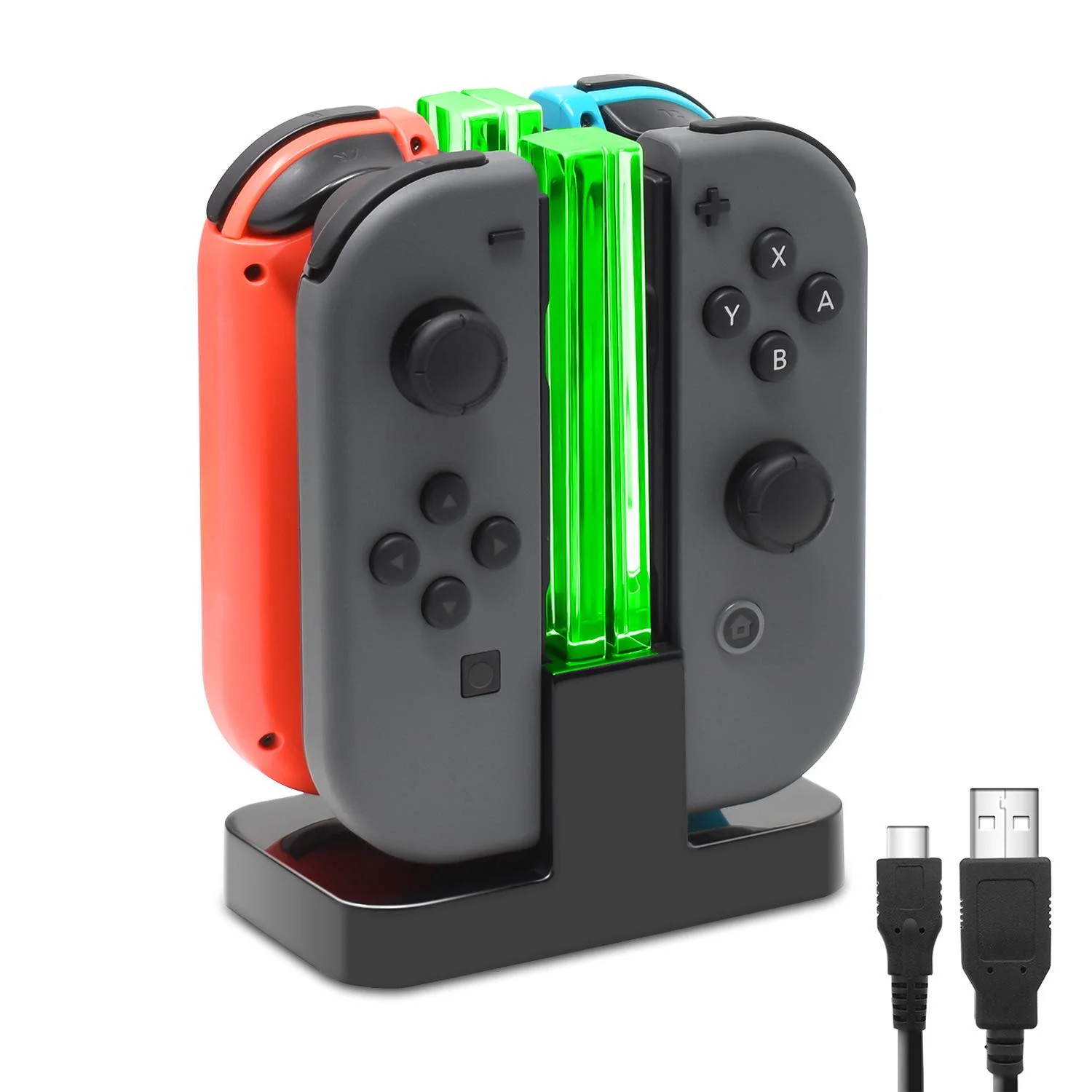

Controller Charger for Switch, Charging Dock Stand Station for Switch Joy-con Controller with Charging Indicator and Type C Char
