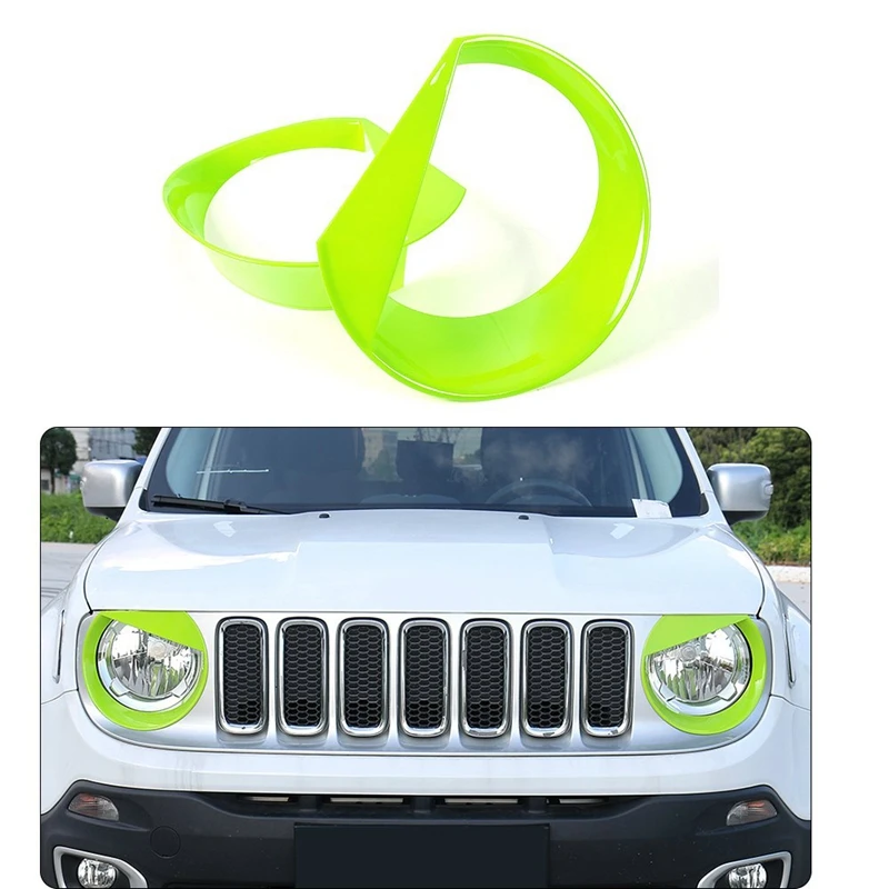 

Front Light Headlight Angry Bird Style Bezels Trim Cover for Jeep Renegade 2015 2016 2017 2018 (Pack Of 2)