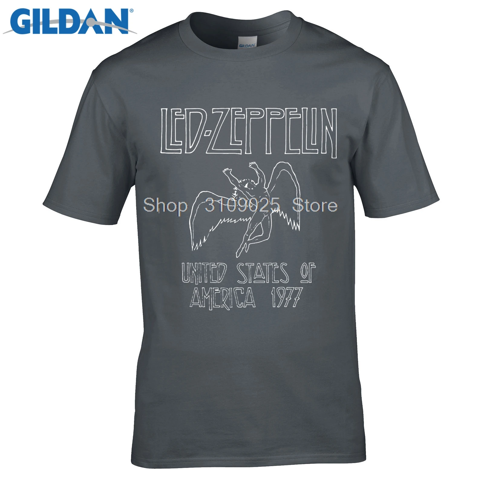 Мужская брендовая футболка 2019 Новое поступление Led Zeppelin США Тур 77 1977 Scalinata Verso Il