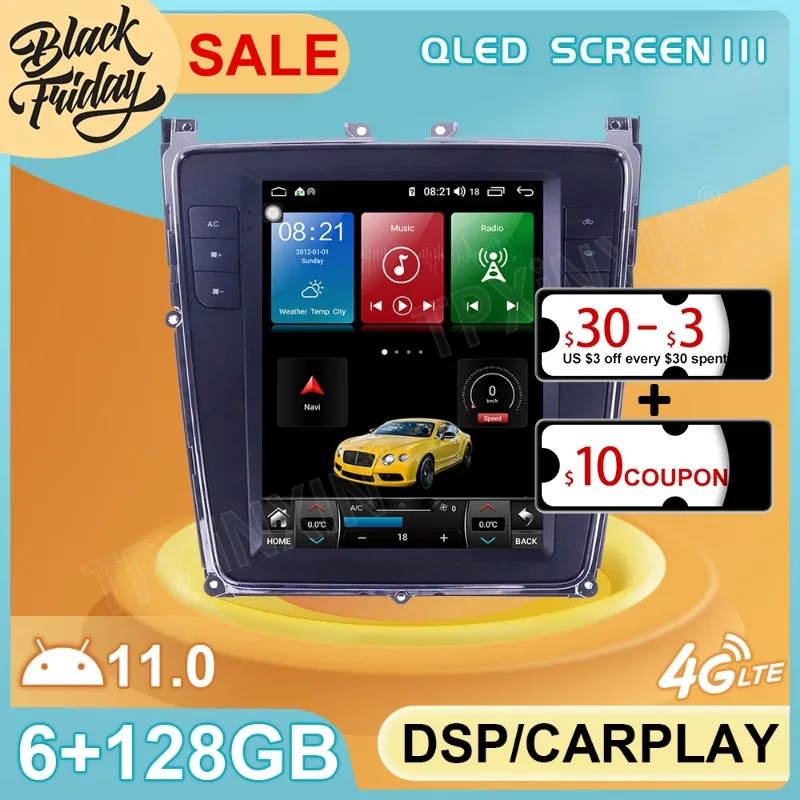 

Android 11,0 128 ГБ Тесла стиль для Bentley Flying прямой 2004 автомобильный GPS-навигатор автомобильное радио стерео Мультимедийный Плеер головное устройство