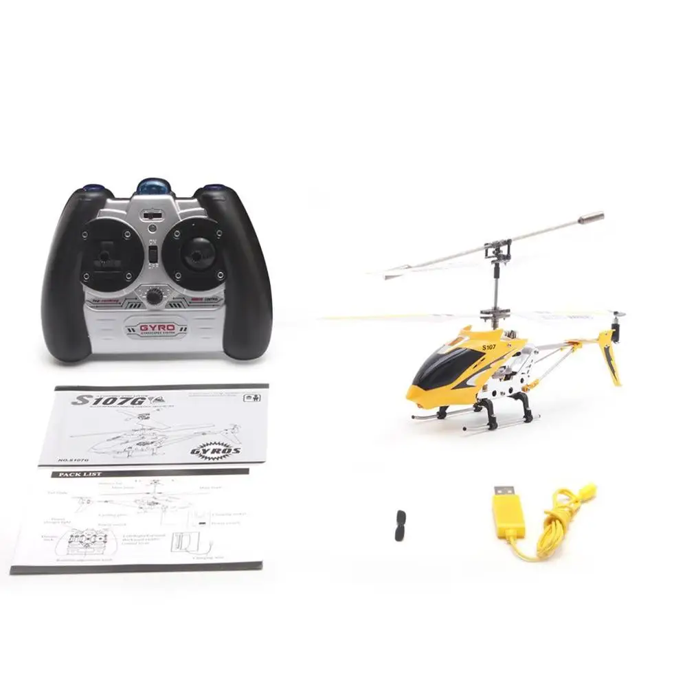 Original Syma S107G Gyro Metal Infrared Radio 3CH Mini Helicopter RC Remote Control Flying Drone for Toys Gift Present RTF - Цвет: yellow