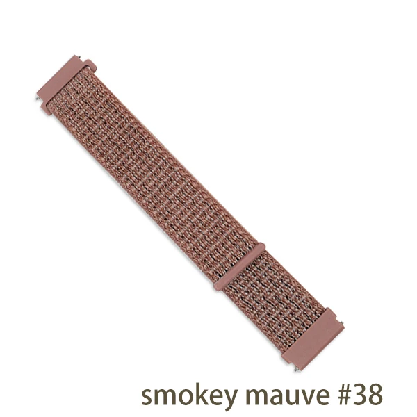 smokey mauve 38 Gear S3 для samsung galaxy watch 46 мм 42 мм gear sport S2 нейлон xiaomi amazfit bip 47 мм huawei watch gt ремешок 20 22 мм ремешок для часов - Цвет ремешка: smokey mauve 38