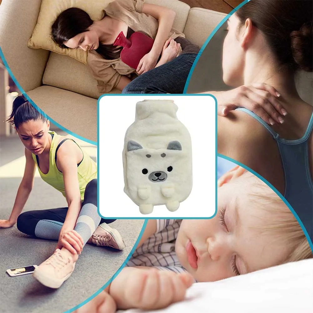 Холодный рельефным мультяшным рисунком подарок герметичность Утепленная одежда защитный Съемный Горячая Многоразовые бутылки с водой мягкий резиновый Забавный с крышкой ватки
