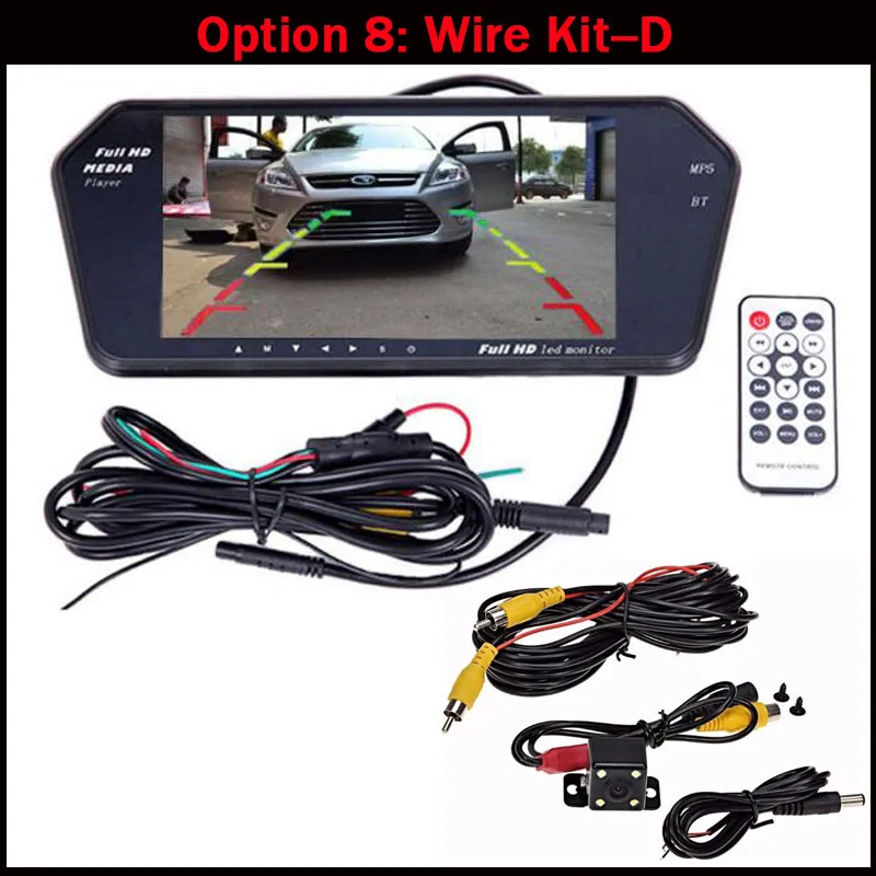 Koorinwoo для sony CCD Bluetooth Viedo MP5 плеер 7 дюймов TFT lcd цветной зеркальный монитор заднего вида автомобиля Авто парковочный комплект помощи - Цвет: Черный