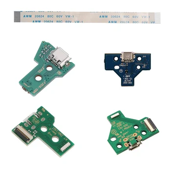 

USB Charging Port Socket Board Replacement Assembly Adaptor Charger Connector parts with 12 Pin Flex Cable for PS4 Controller