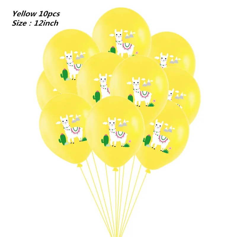 10pcs latex balloon WALMD 12 компл. Мультфильм лама Альпака кекс обертка Топпер коробка конфет Дети День рождения принадлежности Свадебные принадлежности - Цвет: 10pcs latex balloon