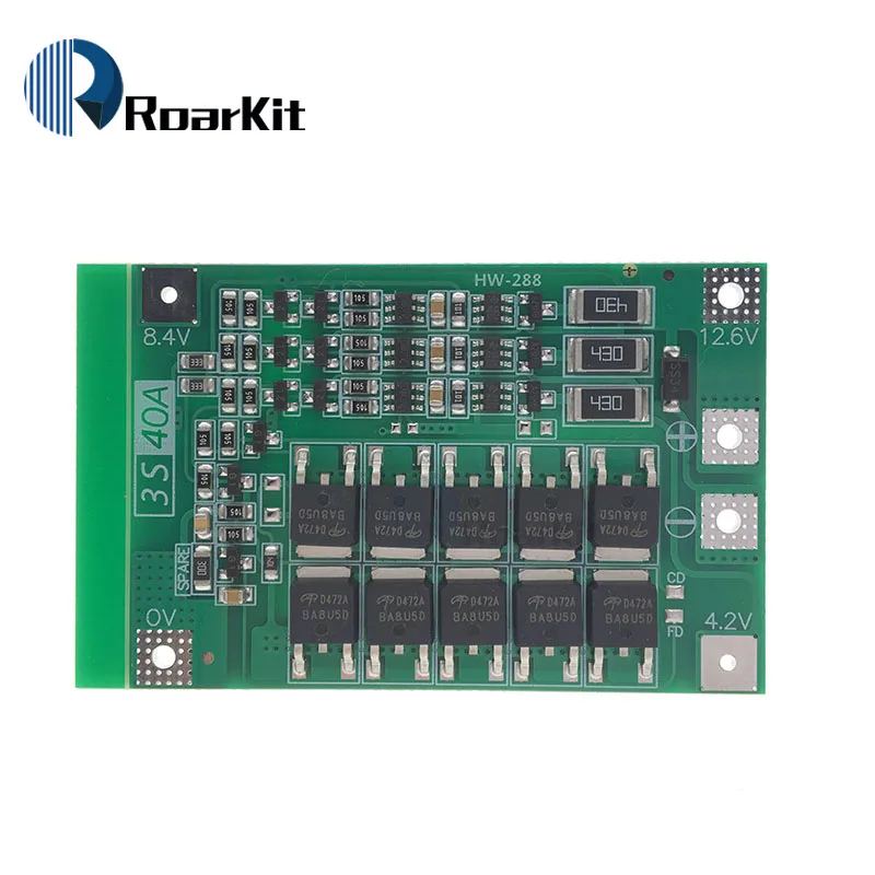 3 S/4S 40A 60A литий-ионный аккумулятор Защитная плата 18650 PCB BMS для электродвигателя 11,1 V 12,6 V/14,8 V 16,8 V