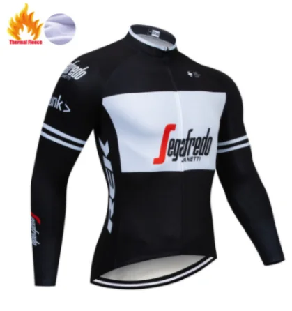 Черно-белый трекинговый велосипед с длинными рукавами, одежда из теплого флиса, Ropa Roupa Invierno, одежда для MTB велосипеда, зимняя одежда для велоспорта - Цвет: 18
