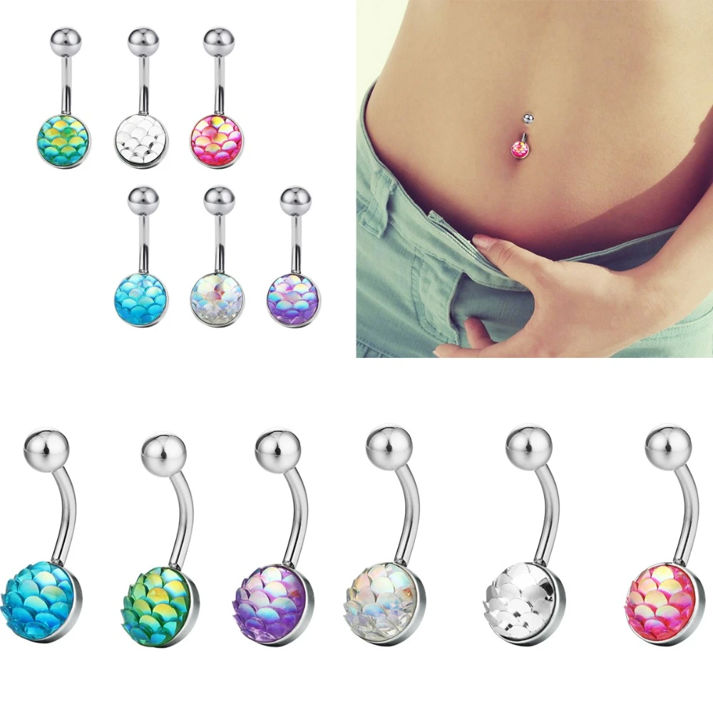 Gold Fish Gem Belly Navel Ring Banana Barbell Stainless Steel Gold Fish Gem Belly Navel Ring Banana Barbell Stainless Steel
