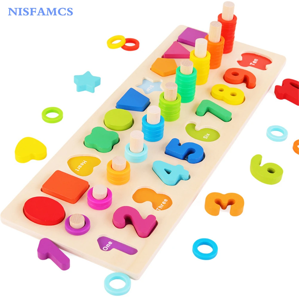 

Key Portable Keyboard Wooden Blocks Kid Pre-education Math Logic Exercise Toys Early Learning Match Puzzle Board Baby School Toy