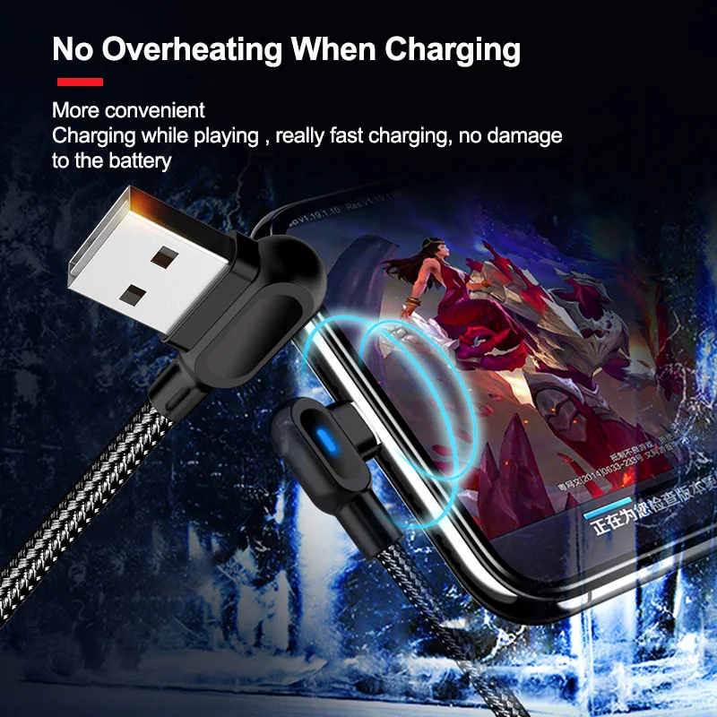 90 Degree Fast Charging Micro USB Type C Cable For Samsung S8 S9 Microusb Cable For Xiaomi 4 4X USB-C Cable For Huawei P20 P30