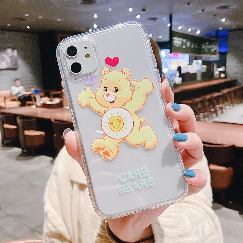 Милый цветной чехол для телефона с медведем для iPhone 11Pro Max 6 6s 7 8 Plus X Xs Max Xr 11 Pro высококачественный мягкий прозрачный чехол Fundas Capa