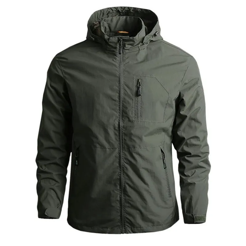 Мужская зимняя водонепроницаемая ветровка в стиле милитари Уличная с капюшоном |