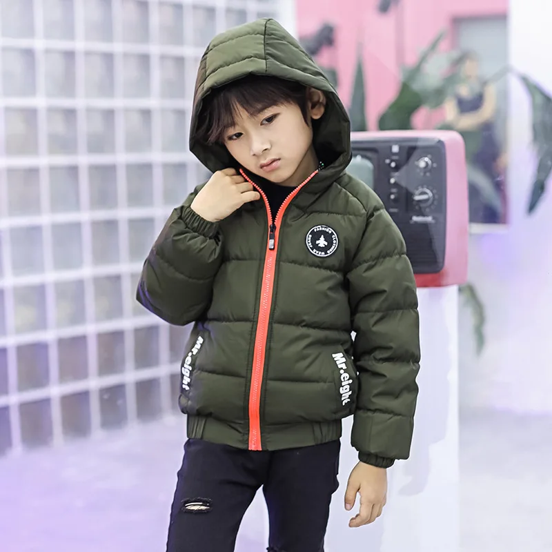 Детская куртка для мальчиков зимняя одежда для девочек-подростков, пальто хлопковая флисовая верхняя одежда с капюшоном теплая верхняя одежда для детей 4, 6, 8, 9, 10, 11, 12, 14 лет - Цвет: 1pc green