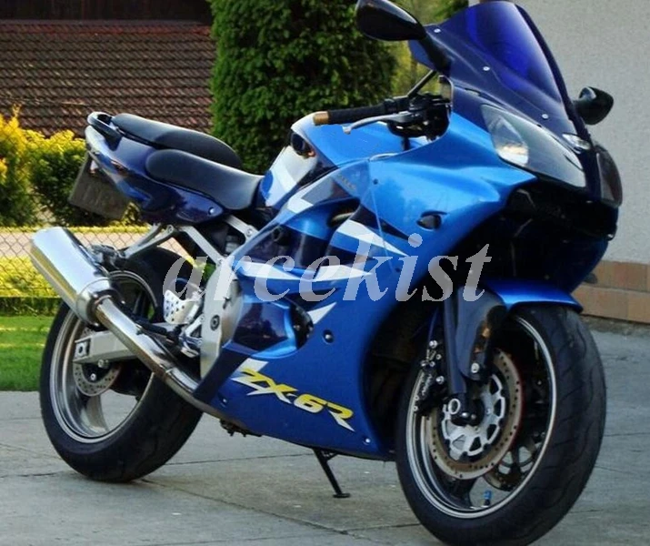 blue Новинка из АБС-пластика для мотоцикла обтекатели комплект подходит для kawasaki Ninja ZZR600 05 06 07 08 ZX-6R 636 6R 00 01 02 2000 2001 2002 корпус синий - Цвет: blue