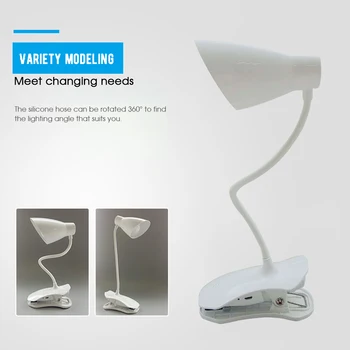 

Shade Head Clip Table Lamp Study Light Touch Swith Rechargeable 3 Levels Brightness Table Lamp Study Reading Desk Lamp Student