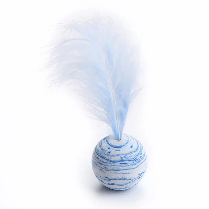 Funny Cat Toy Star Ball Plus Feather EVA Material Light Foam Ball Throwing Toy Lightweight Non-toxic Pet Interactive Supplies