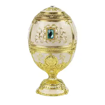 

European Painting Creative Gift Ornaments Toothpick Box Castle Egg Shaped Toothpick Party Gold And White