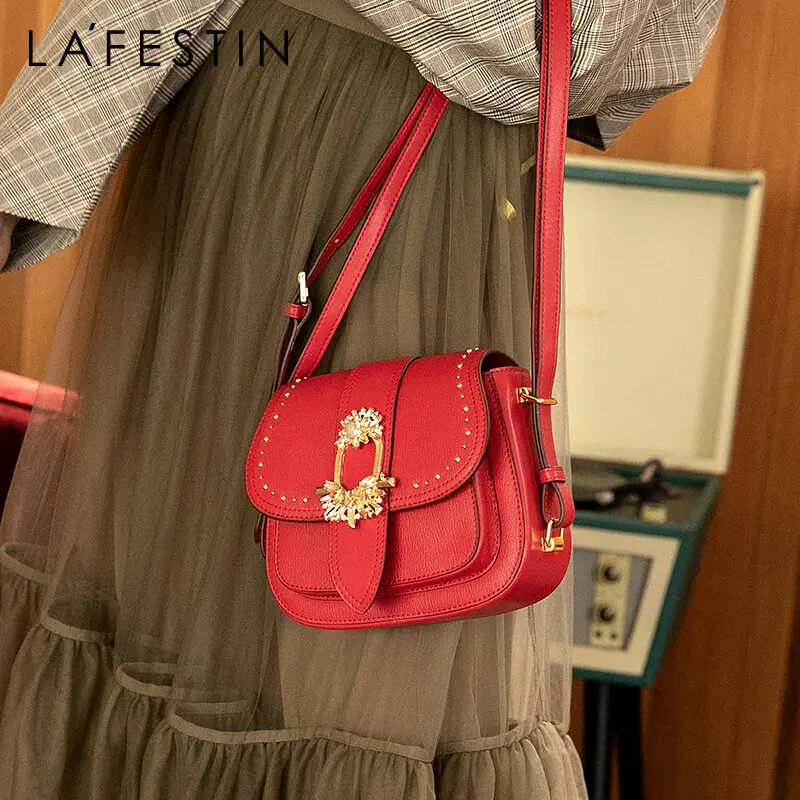 LAFESTIN новая женская сумка, модная седельная сумка, роскошная Бриллиантовая сумка на плечо, сумки через плечо для женщин