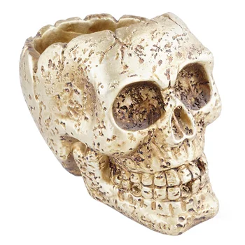 

1pc Delicate Interesting Exquisite Durable Tabletop Ornament Skull Shaped Flower Pot Succulents Container for Inside Indoor
