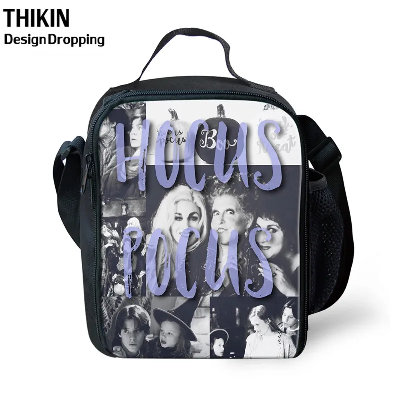 THIKIN BAG THIKIN/черная сумка с принтом в виде кусачки, школьная сумка для мальчиков и девочек, сумка для ланча, сумка для пикника с рисунками, женская сумка для ланча, лучший подарок для детей - Цвет: THIKIN BAG